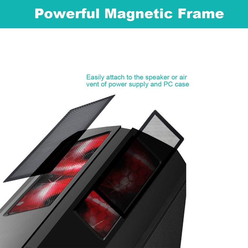 CM Computer Case Fan Dust Filter PC Mesh Filter Cover Grills with Magnetic Frame, Black Color (240 x 120 mm (2 Pcs)) - Image 3